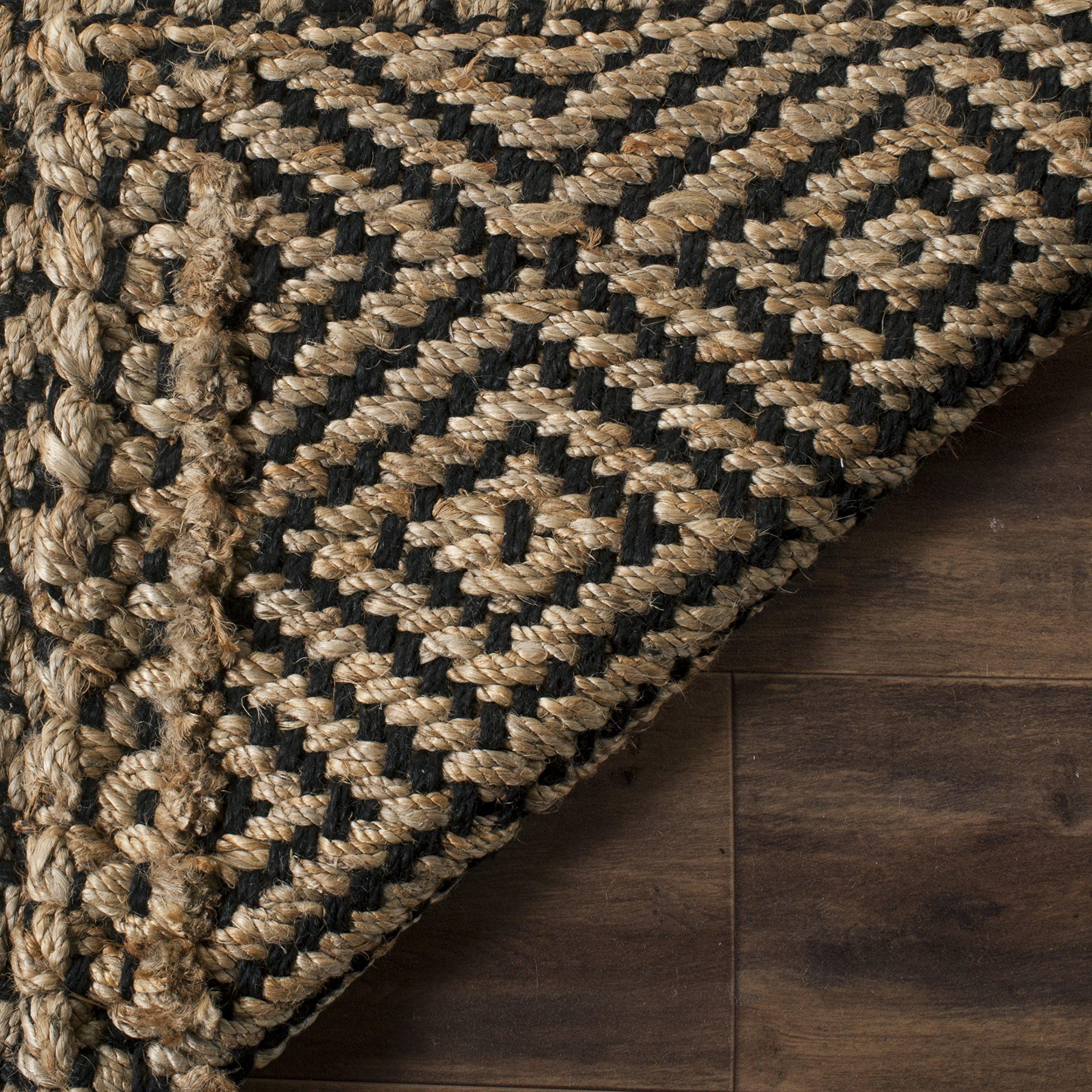Safavieh SAFAVIEH Natural Fiber Collection Runner Rug - 2\'3\" x 14\', Natural & Black, Handmade Jute, Ideal for High Traffic Areas in Living Room, Bedroom (NF181C)