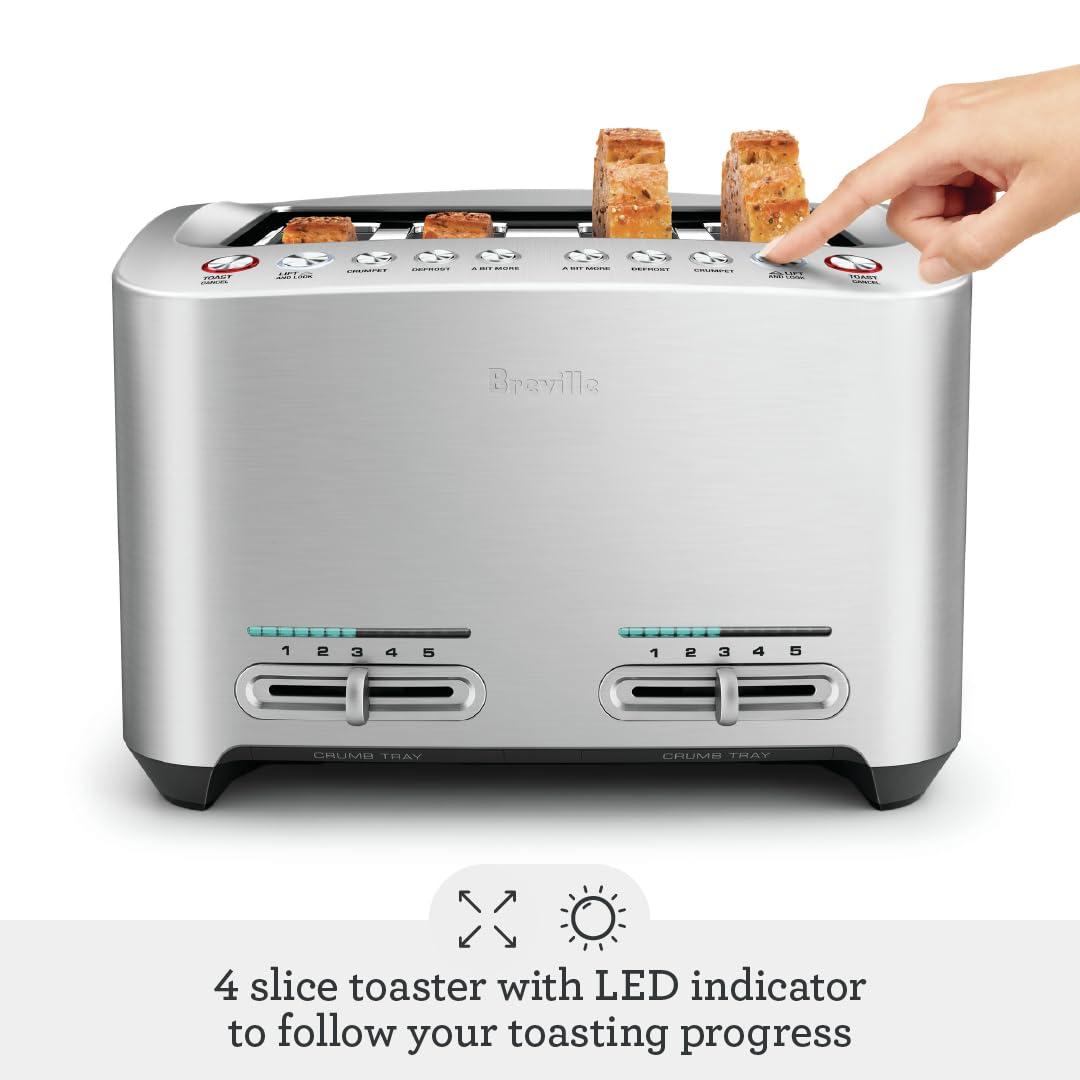 Breville Breville Die-Cast Smart Toaster, 4-Slice, Brushed Stainless Steel