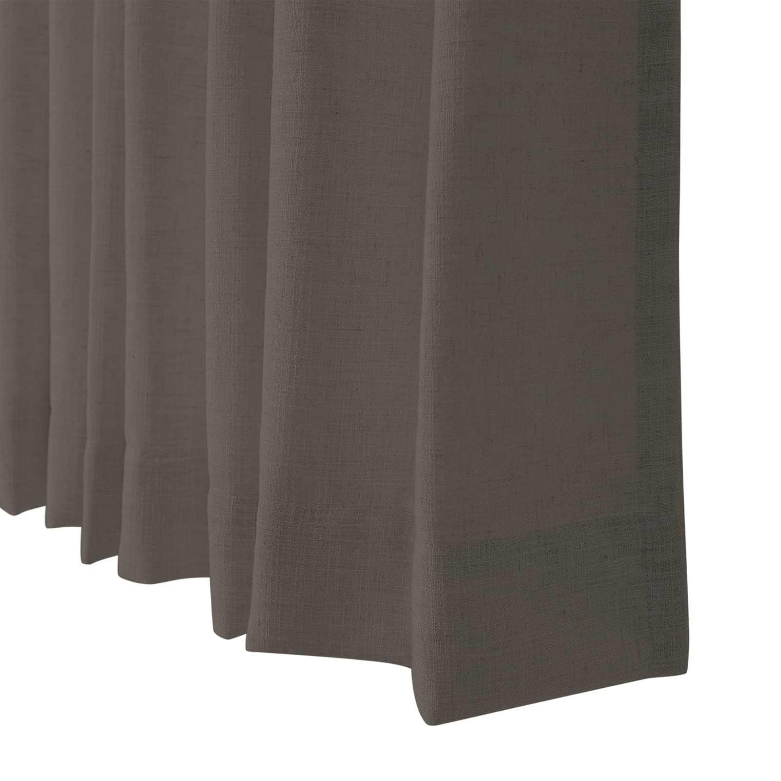 DotheDrape DotheDrape Pinch Pleat Curtain, 100 W x 90 L inch Light Filtering Linen Curtain Drape Panel for Living Room and Silding Door (1 Panel, Chocolate Tart)