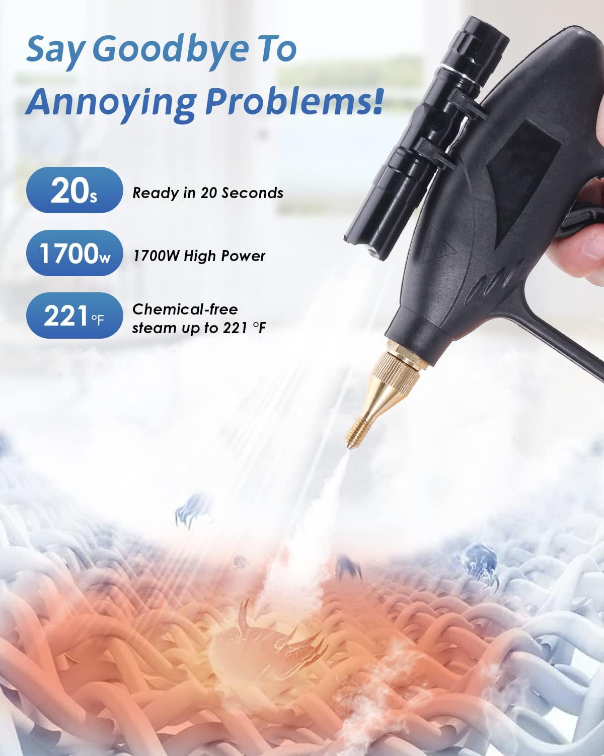 Hapyvergo Hapyvergo High Pressure Steam Cleaner - 1700W Handheld Steamer for Cleaning Grout Tile, Hand Held Portable Steam Pressure Washer for Car Auto 110V