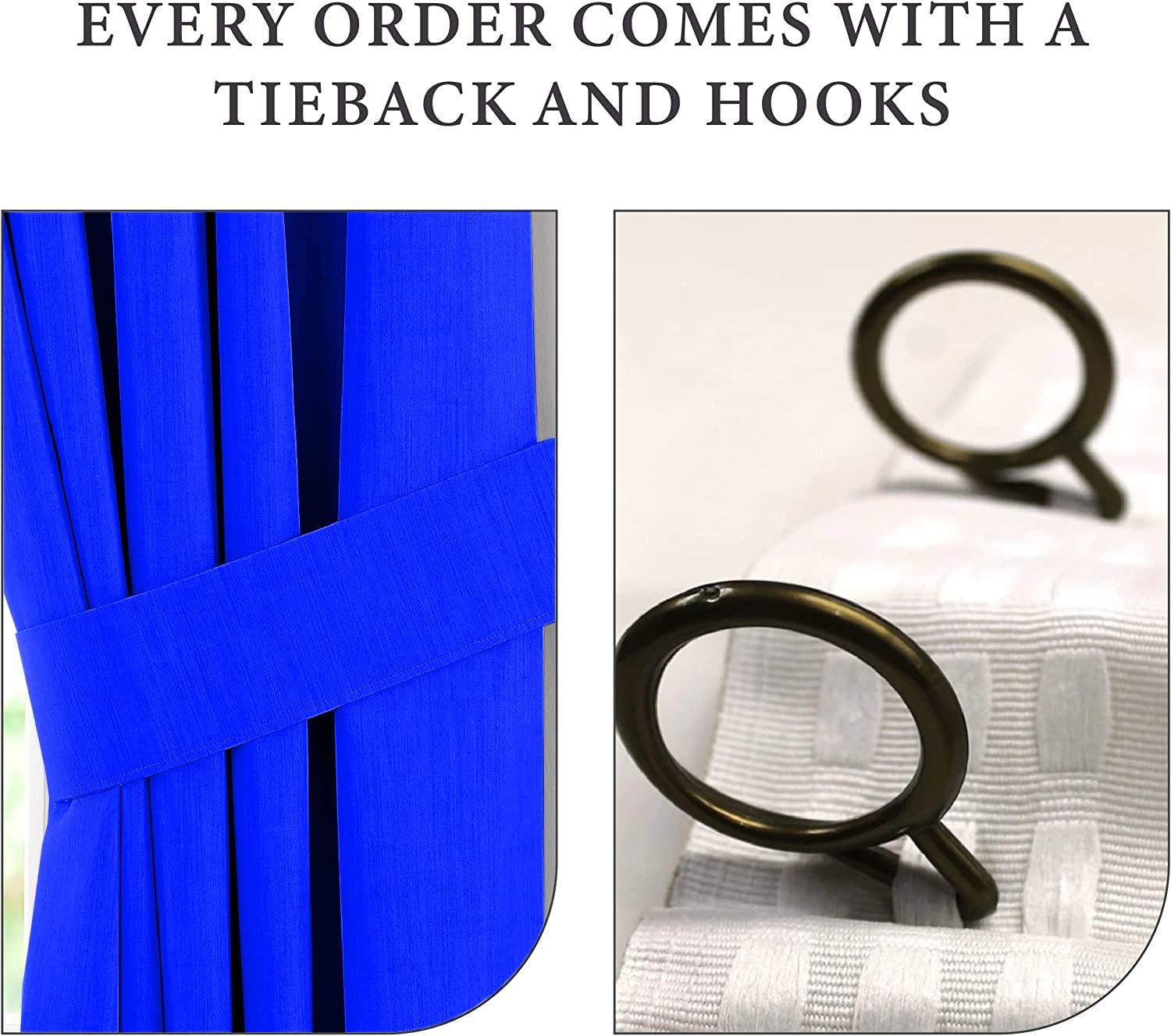 LITTLE BIRD LITTLE BIRD Double Pinch Pleat Draperies Extra Long Solid Curtains 2 Story Window Hall Theater Room Office Room Royal Blue 50 Inch Width 96 Inch Length 1 Panel