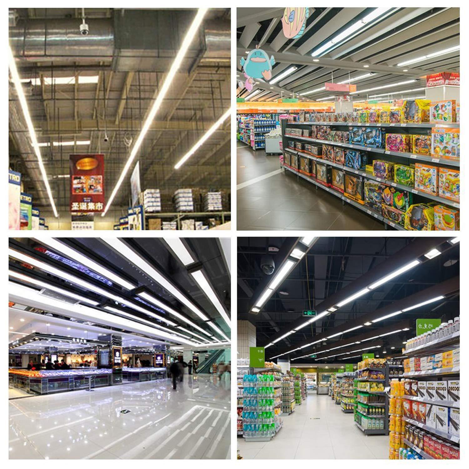 HMINLED HMINLED 4FT T8 T10 T12 LED Tube Light Bulbs 48\" G13 18W 6000K Cool White AC85-265V Fluorescent Replacement Dual-end Powered Ballast Bypass Milky Cover