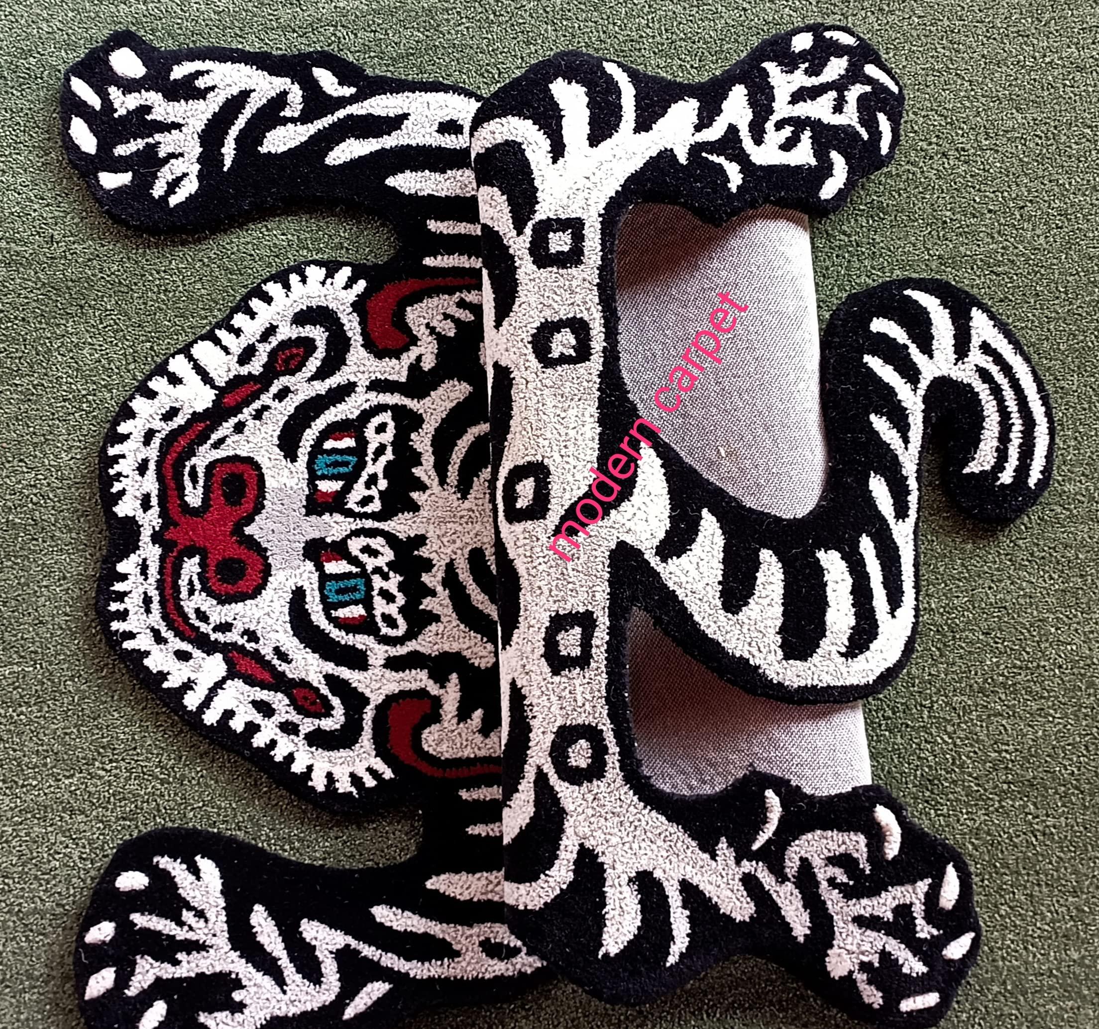 HomeLoft Basics Tiger Rugs 3x5 Ft for Dcor Carpet Handmade Tufted 100% Woolen Tibetan Rugs Animal Carpets for Room & Bedroom by Modern Carpet