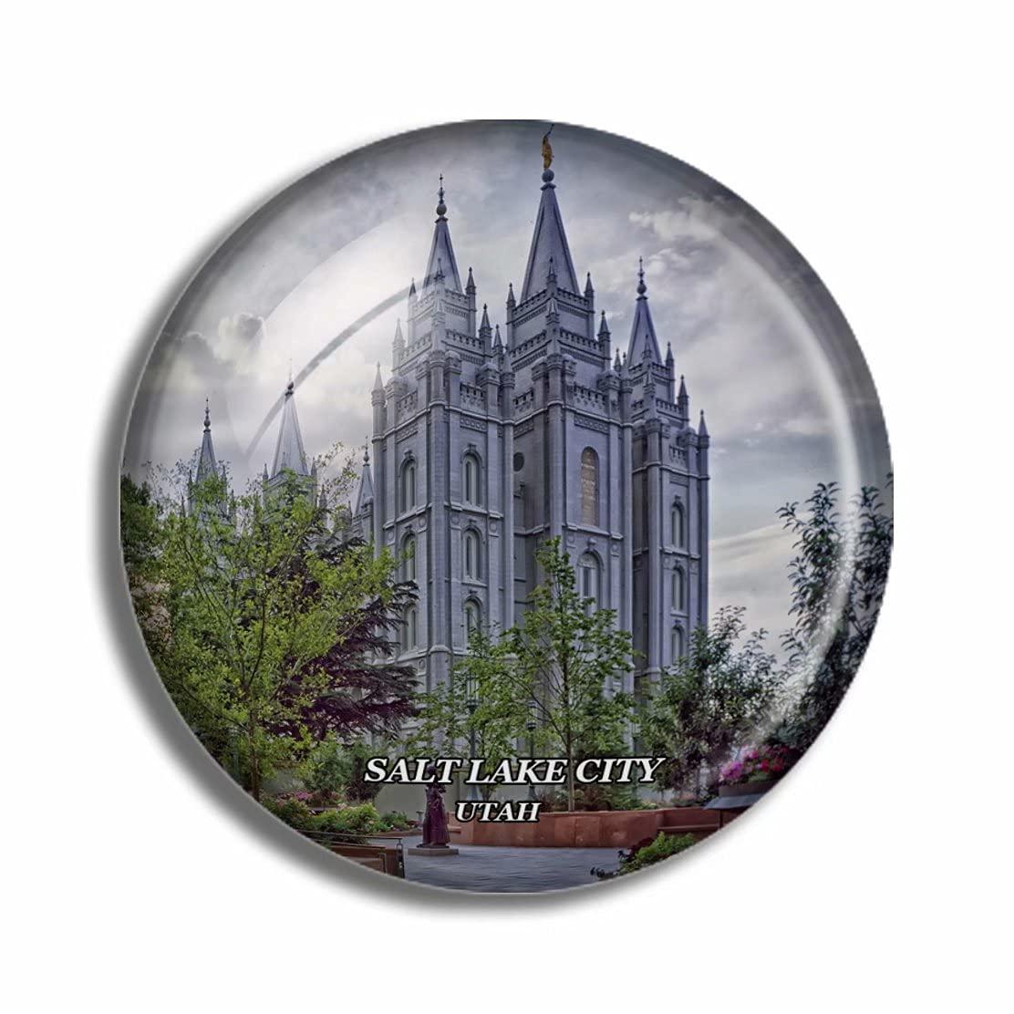 Weekino Crystal Fridge Magnets Salt Lake City Utah USA Travel Souvenir Funny Sticker for Gift Home Decoration Office Whiteboard