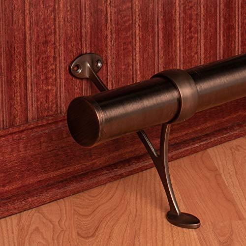 OUTWATER OUTWATER 12\' Bar Foot Rail Kit - Complete Undercounter Mount Hardware and Tubing, Antique Bronze Finish