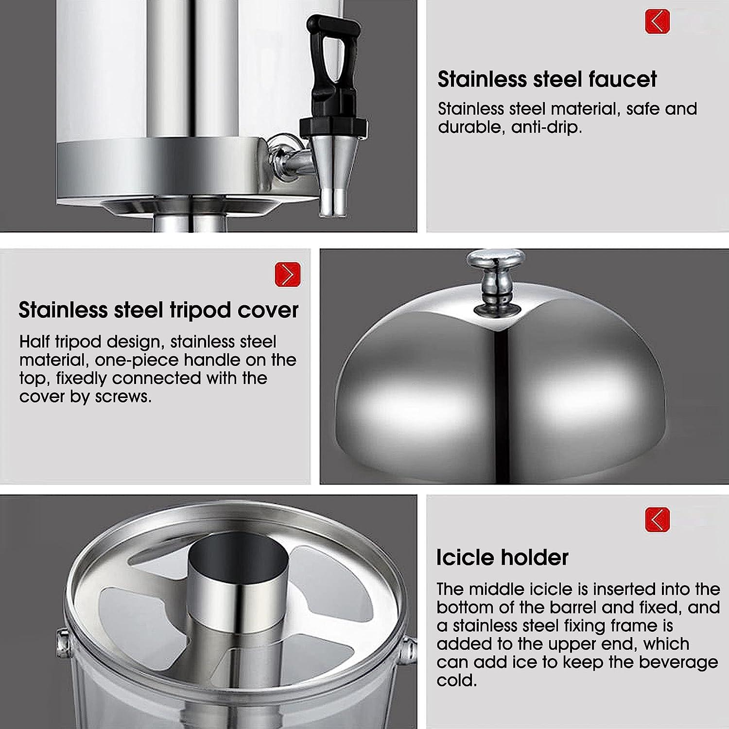ELGADO Commercial Beverage Dispenser, Stainless Steel Coffee Chafer Urn,Cold And Hot Beverage Dispenser,8/16/24L Self Service Beverage Machine,Fruit Juice Dispenser For Coffee Juice Tea Drink (Color : Gold