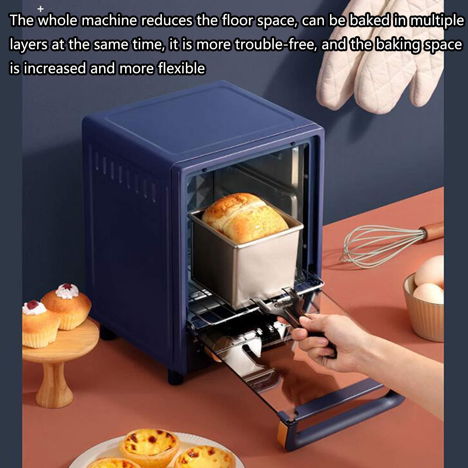 NEWCES Electric Oven 12L Vertical Multi-Function Household Mini Oven Toaster Mirror Glass Insulation Explosion-Proof for Baking Cake Pizza