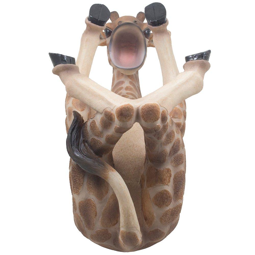 Home 'n Gifts Drinking Giraffe Wine Bottle Holder Statue in African Jungle Safari Sculptures and Figurines Decor & Wildlife Animal Wine Racks and Stands Gifts