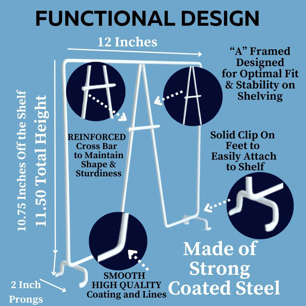 Evelots Evelots Tall Wire Shelf Dividers -8 Pack- Closet Storage & Organization for Office/Pantry/Garage Shelf Separator - Easy Clip-No Tool - Solid Coated Steel