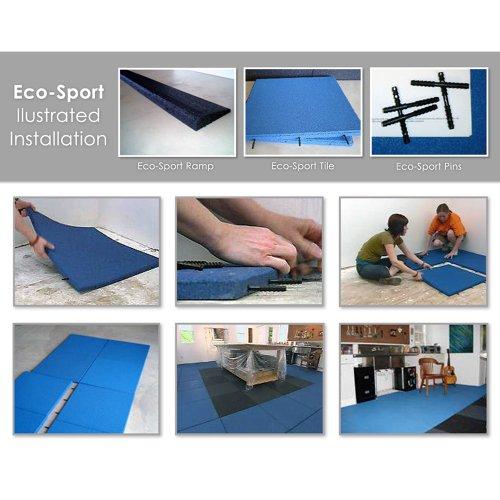 Rubber-Cal Rubber-Cal "Eco-Safety" Interlocking Playground Tiles - 2.50 x 19.5 x 19.5 inch - 4 Pack - 11 Square Feet Coverage - Black (04-126-CO-4pk)