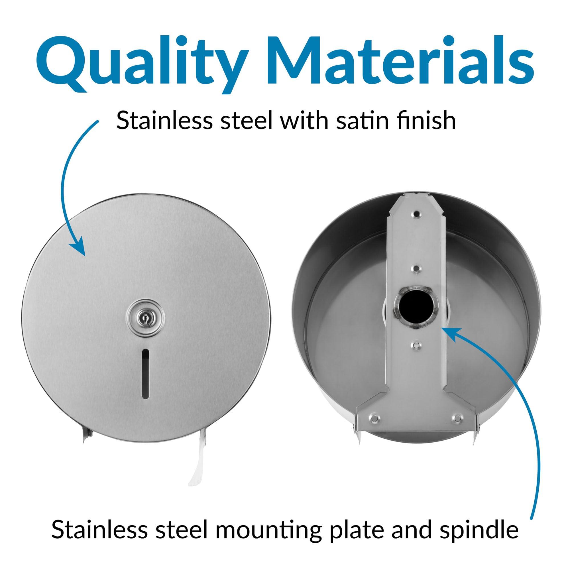 Bobrick Bobrick Single Jumbo-Roll Surface-Mounted Toilet Tissue Dispenser, Satin-Finish Stainless Steel, ADA Compliant, Secure Locking Design, Versatile Roll Compatibility, Durable & Easy-Load Mechanism (Model B-2890)