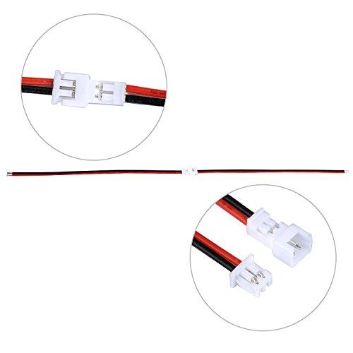 EBOOT eBoot 20 Pairs 1.25 mm JST 2 Pin Micro Electrical Male and Female Connector Plug with 10 cm Wire Cable