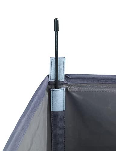 WENKO WENKO Trivo Basket, Laundry Sorter, with Lid, Hamper, Laundry Bin, 3 Section, 3 Bag, Room Storage, 30.64 gallon/22\" x 23.6\" x 13.8\", Grey