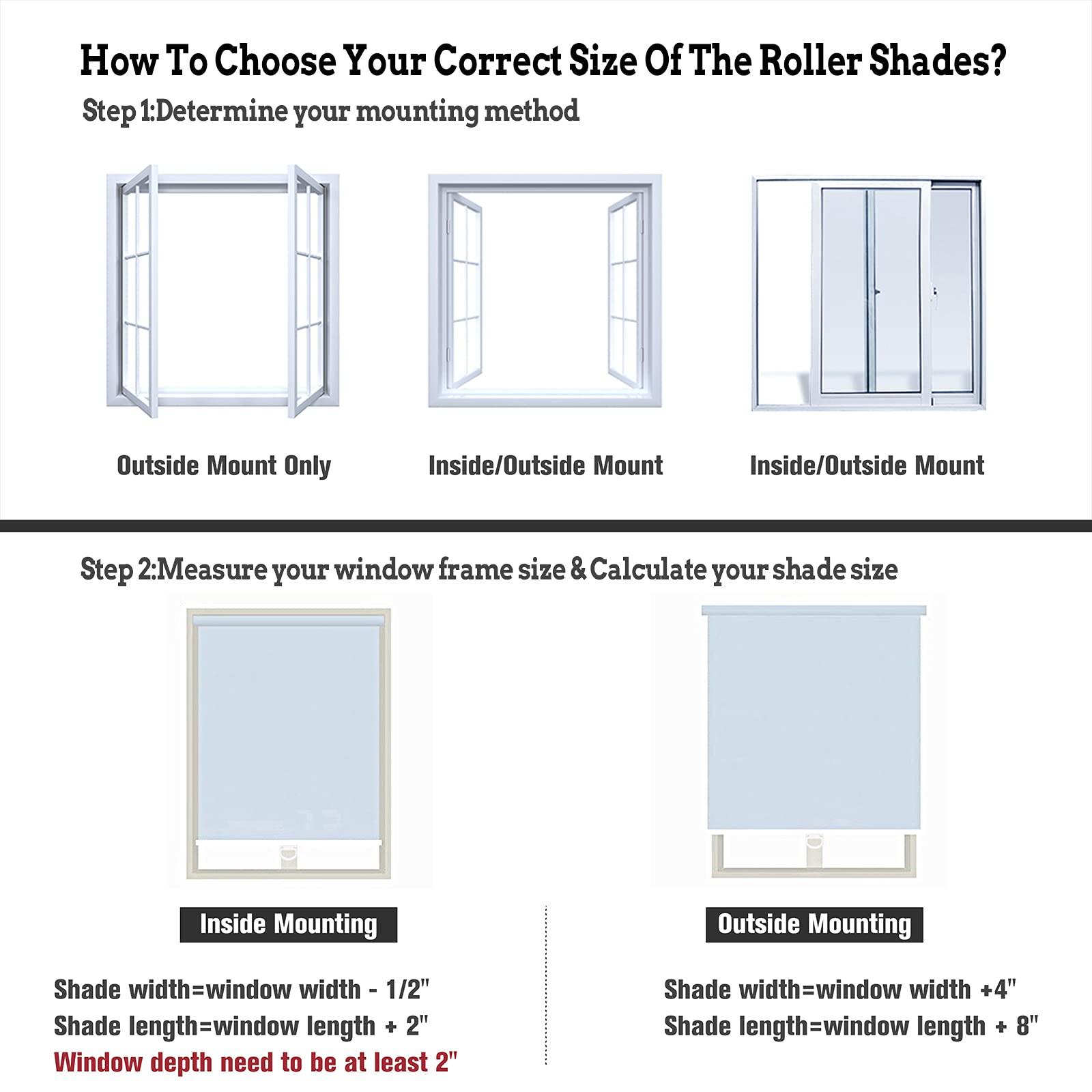 HOTSOON HOTSOON Commercial & Household White on The Back Cordless Roller Blinds Spring-Loaded Roller Blinds Custom Size.Sandy Beige,32" W x 56" H.