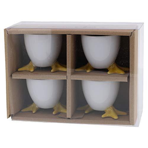 BIA Cordon Bleu BIA Cordon Bleu White Chicken Footed Egg Cup with Yellow Feet, Set of 4