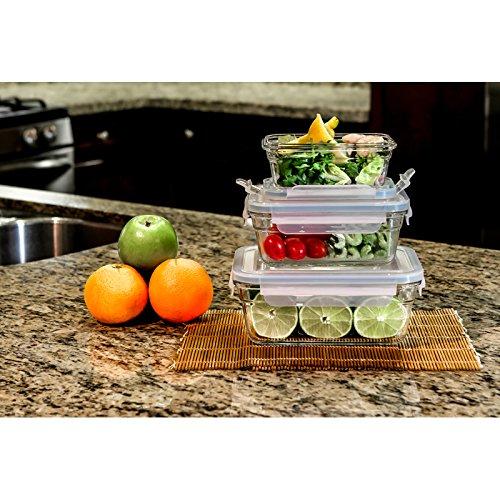 GLASSLOCK Glasslock 6-Piece Rectangle Oven Safe Container Set
