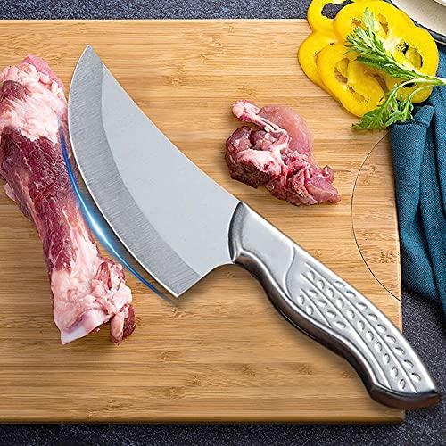 GUMMIA Meat Cleaver,Cleaver Knife, 5.5 inch Boning Knife Stainless Steel Chef Knife Serbian Kitchen Knife for Meat Bone Fish Fruit Vegetables Cleaver Butcher Knife