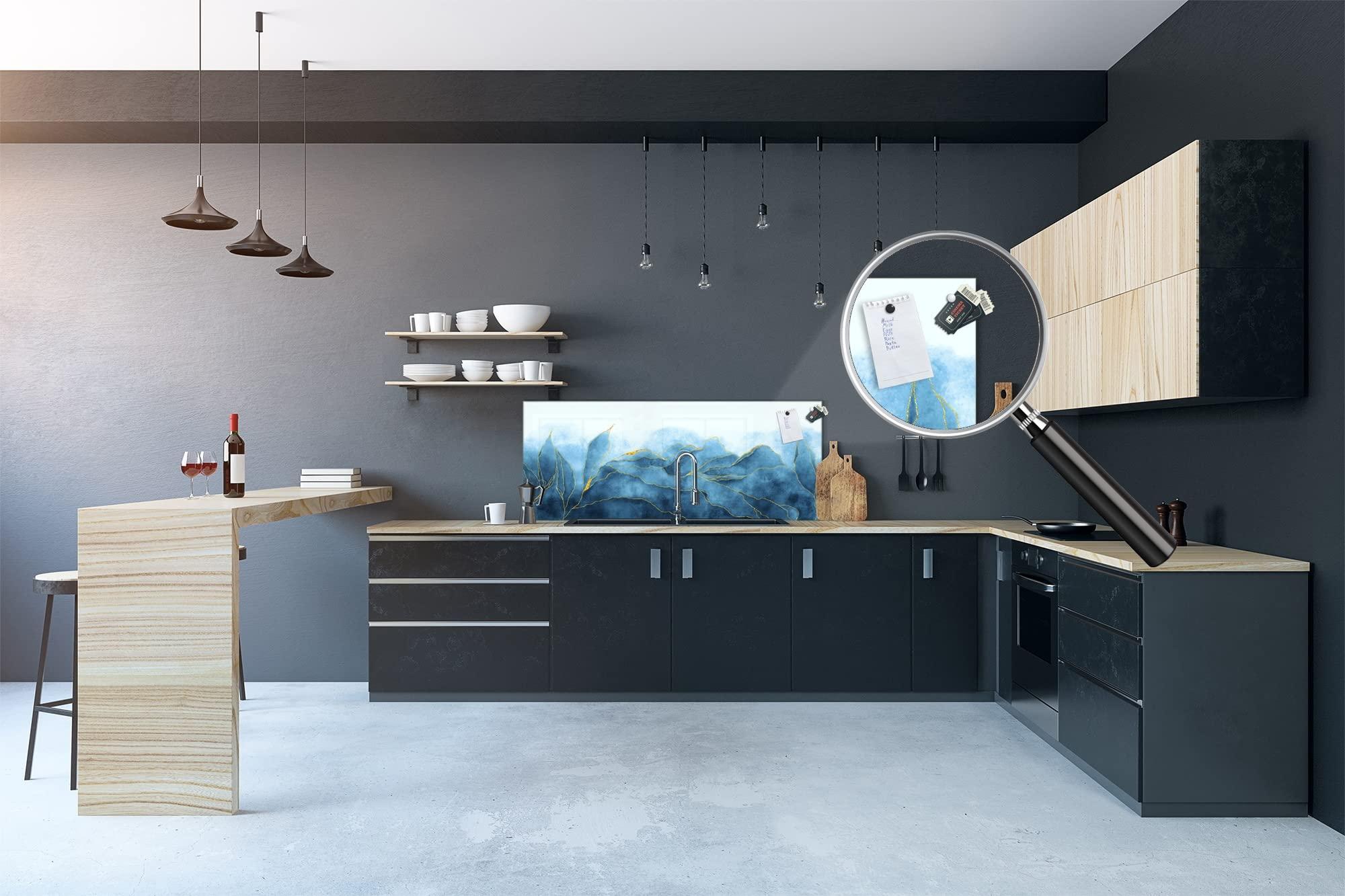 Concept Crystal Design glass backsplash - Tempered Glass magnetic splashback MBBS16: Marbles 1 Series