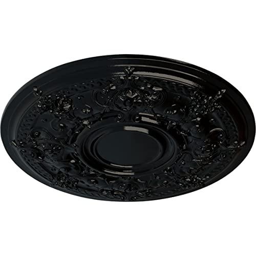 Ekena Millwork Ekena Millwork CM29DABPS Darnay Ceiling Medallion, 29 1/4\"OD x 2\"P (Fits Canopies up to 7 1/4\"), Hand-Painted Black Pearl