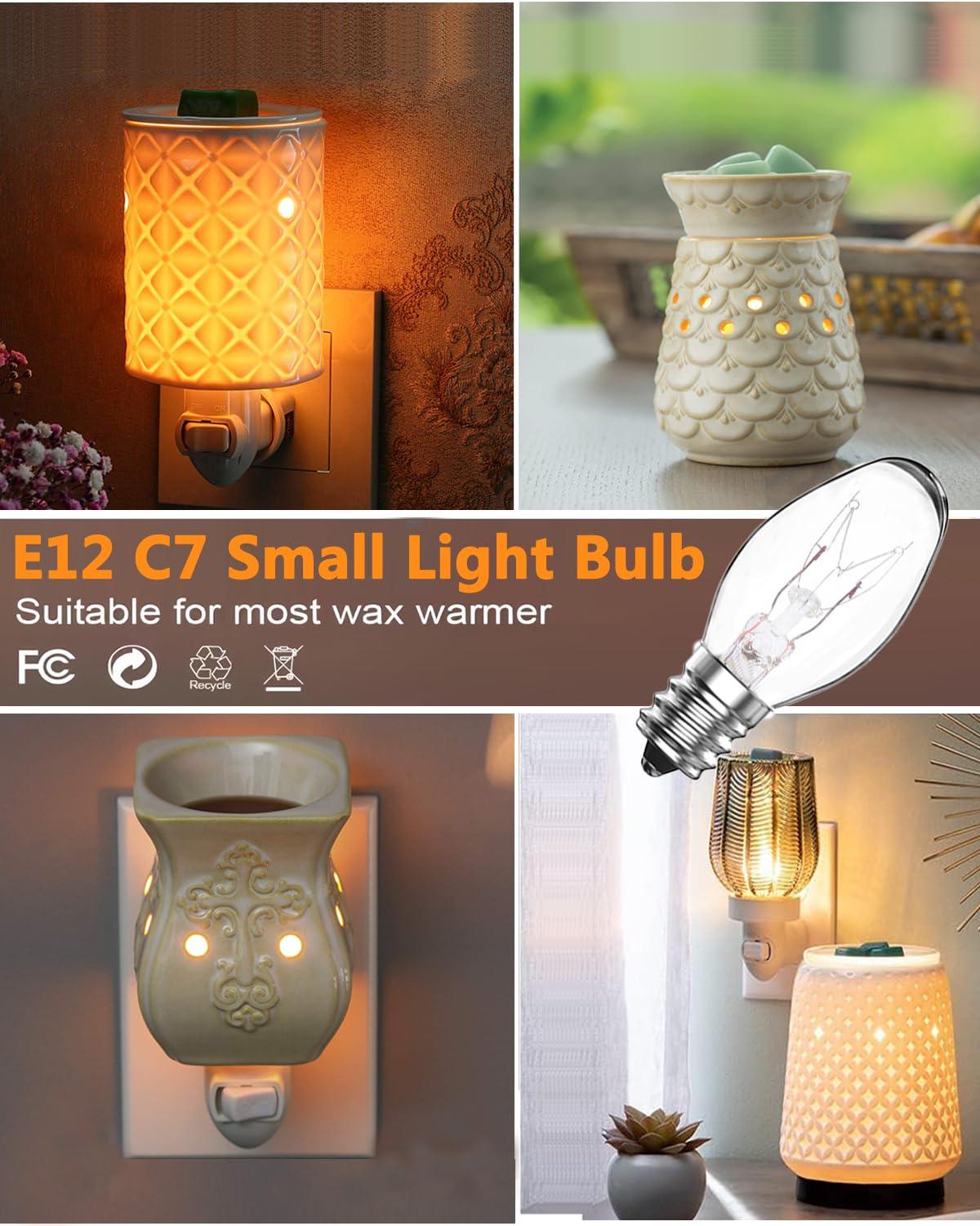 Snnalosses Snnalosses Wax Warmer Bulbs-15 Watt Bulbs for Scentsy Wax Warmer- C7 Replacement Bulbs for Plug in Wax Diffuser,Salt Lamp Bulbs for Himalayan Salt Lamp,Dimmable- Warm White,15 Packs