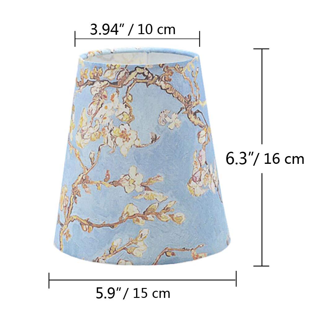 Kiven Plum Blossom 9.94 x 5.9 x 6.3\" Blue Fabric Cone Lamp Shade