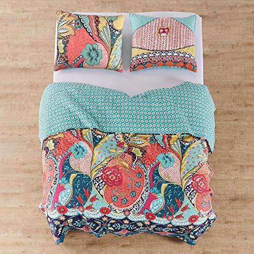 Levtex Home Levtex Home - Jules Quilt Set - Twin/Twin XL Quilt (68x86in.) + One Standard Pillow Sham (26x20in.) - Bohemian - Teal, Orange, Yellow, Green, Blue, Red, Black - Reversible - Cotton Fabric
