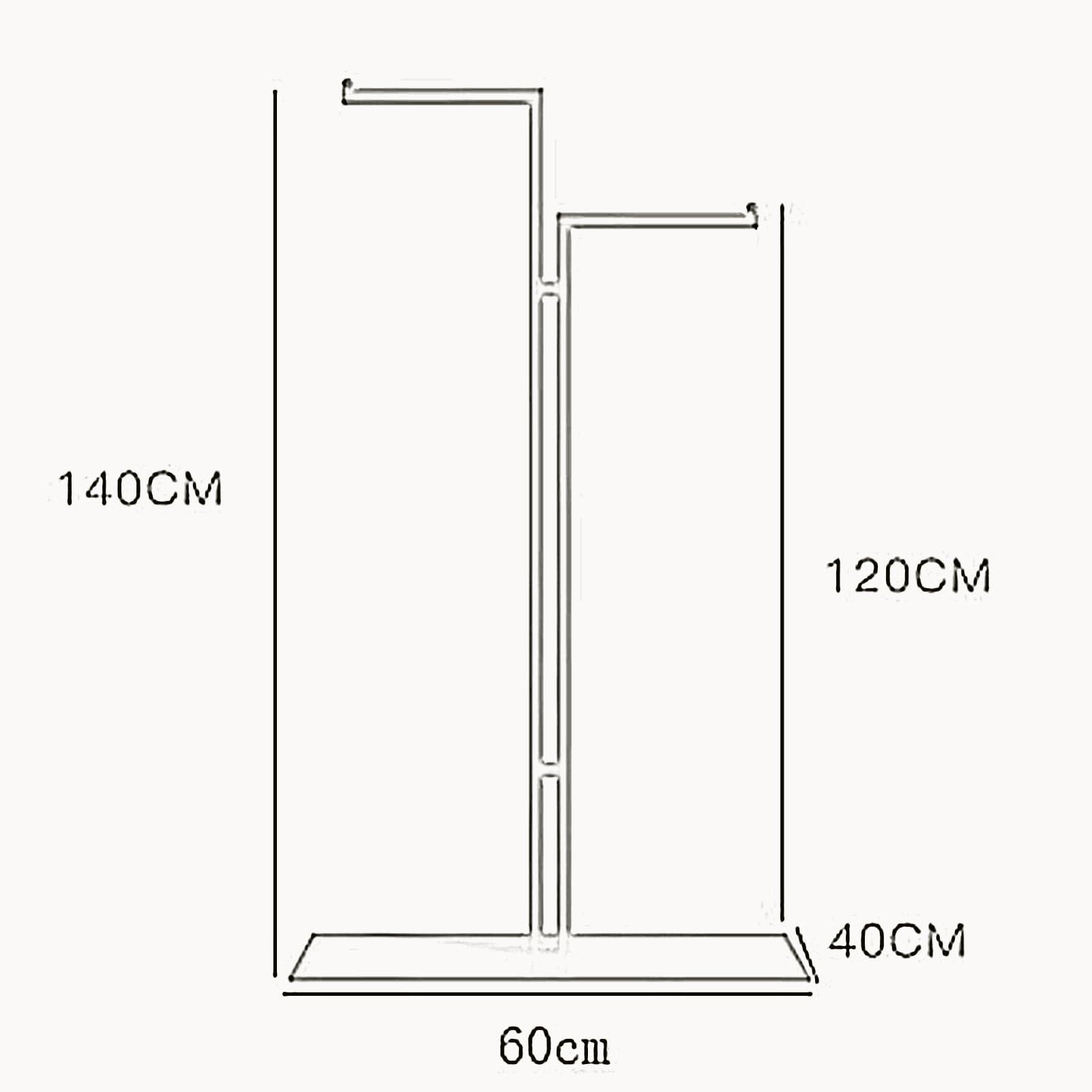 JOMRTS JOMRTS Heavy duty Garment rack Double Rod Clothing Rack For Hanging Clothes, Freestanding Clothes Display Rack For Boutique, Heavy Duty Metal Clothes Rail For Bedroom, Space Saving Coat Rack (Black)