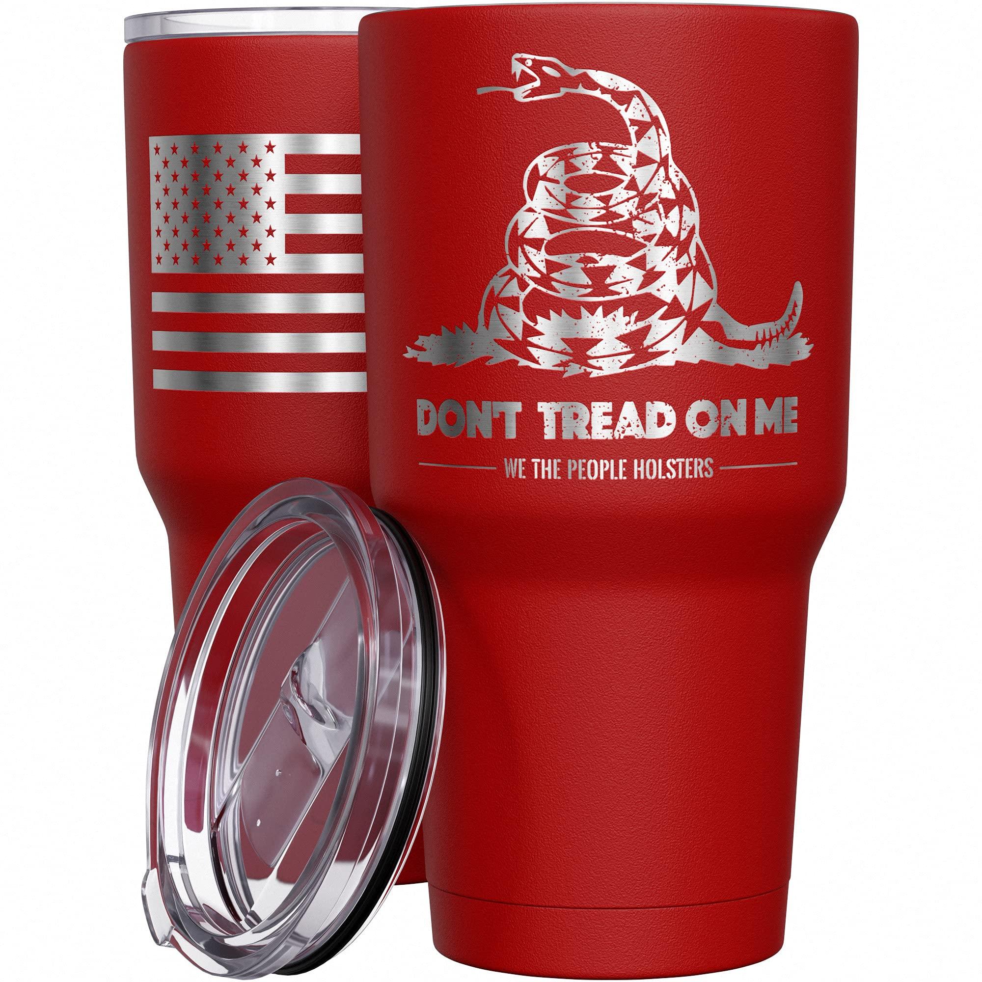 We The People Holsters We The People Holsters - Gadsden Flag - Dont Tread On Me - Snake Tumbler - American Flag Coffee Travel Mug - American Made Travel Mug - Double Insulated Tumbler - 30 oz