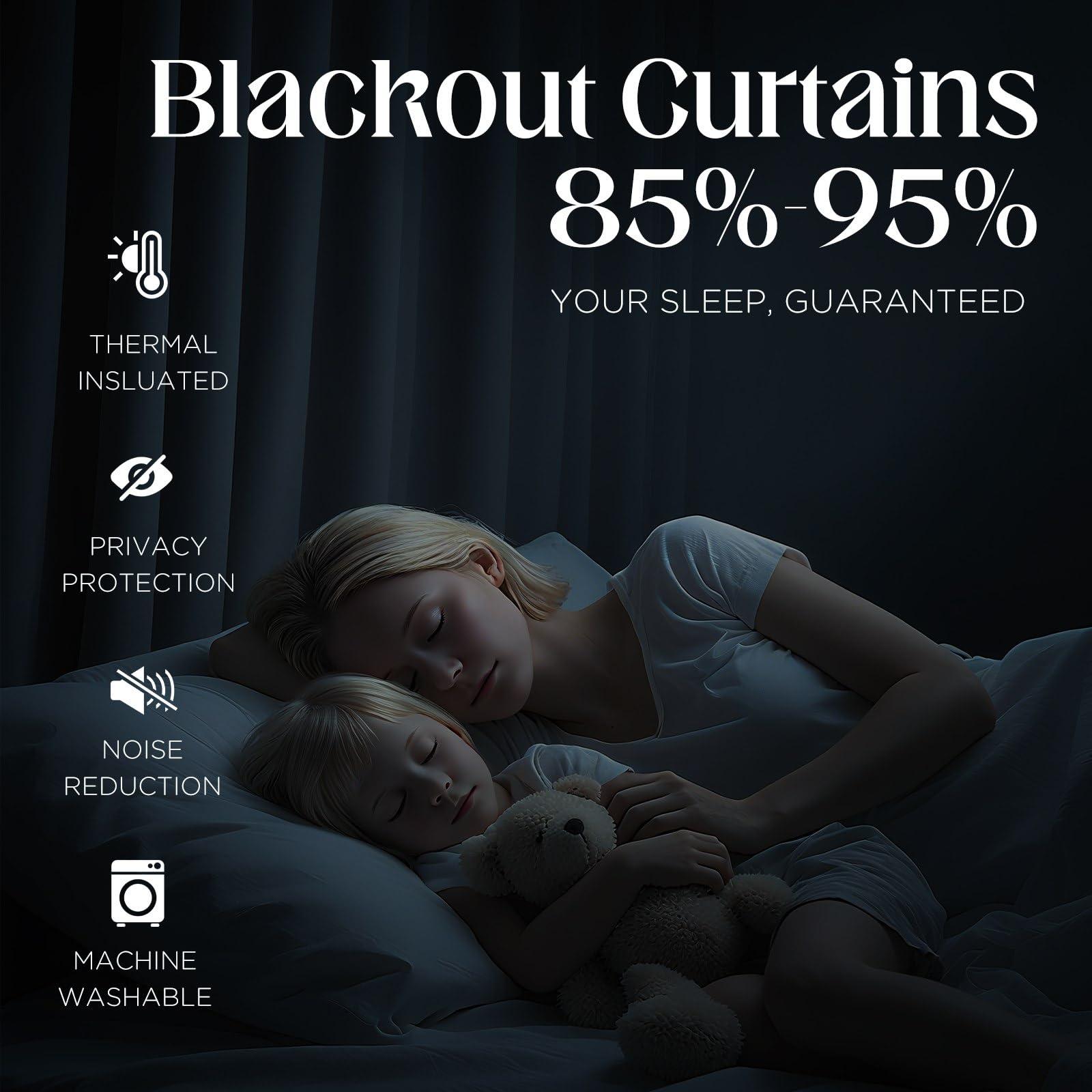 CUCRAF CUCRAF Navy Blue Blackout Curtains 108 inch Length 2 Panels Set, Room Darkening Drapes for Living Room Bedroom, Thermal Insulated Light Blocking Grommet Window Curtain (W52 x L108 Inch)