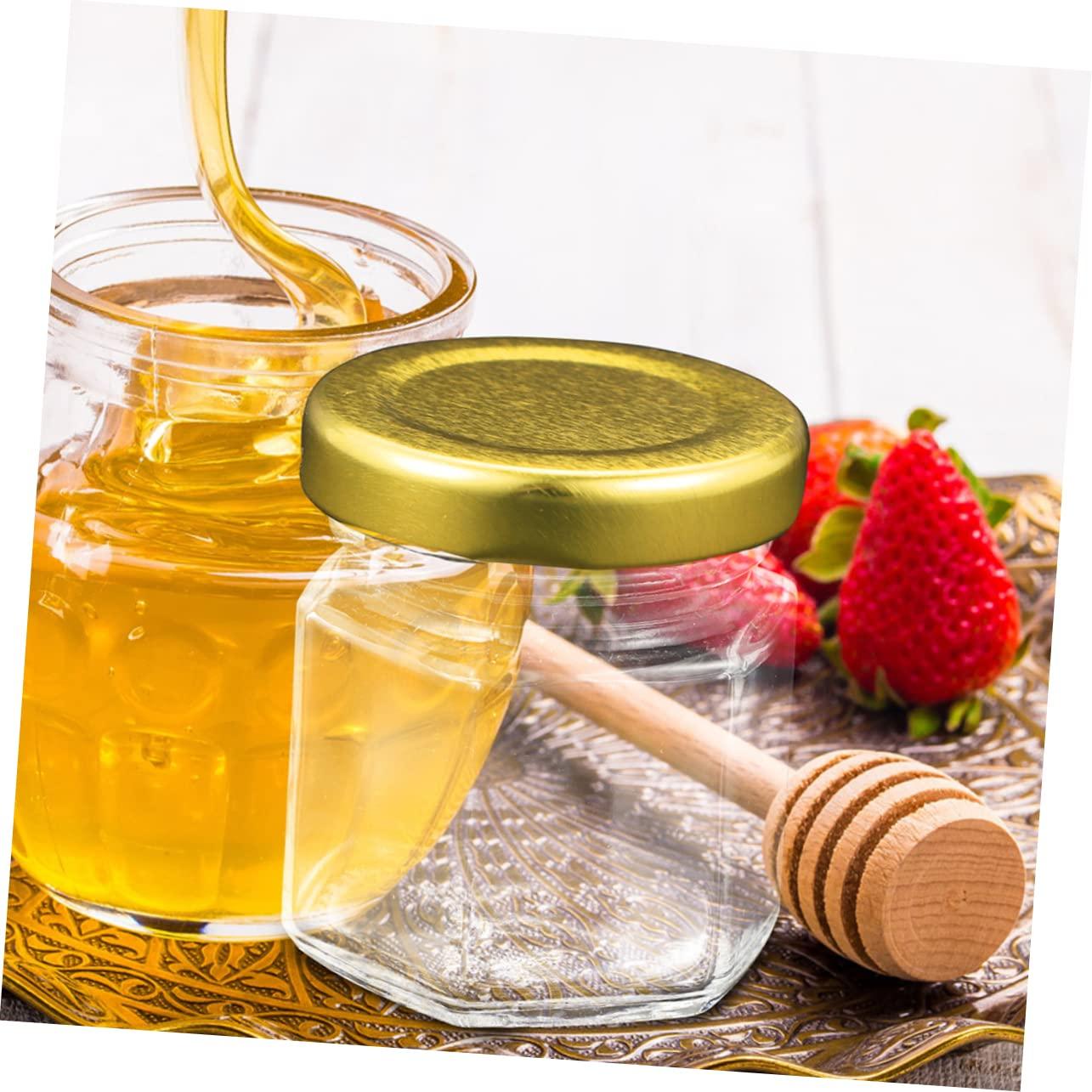 PRETYZOOM PRETYZOOM 6pcs Honey Bottle Food Containers with Lids Juice Bottles with Lids Flask Sweet Jars Small Honey Jar Hydro Jam Jars with Lids Candy Jar Milk Jug Maple Syrup Drink Glass Transparent