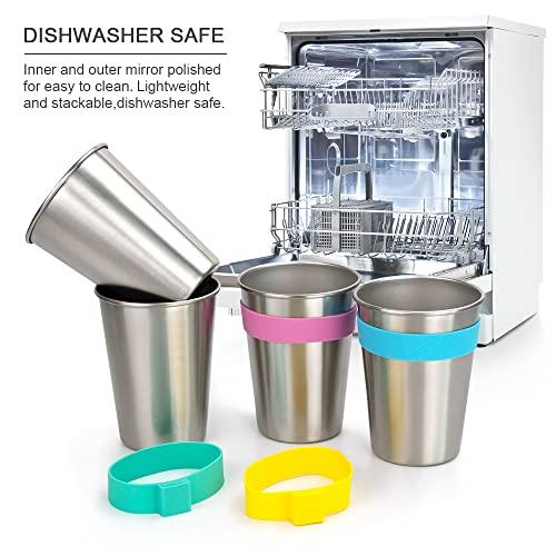 SOPHICO SOPHICO Magnetic Hanging Cups for Toddlers Kids and Adults, Hanging Cup on Fridge or Watercooler, for Independent Drinkers (MIX-12oz, Stainless Steel)