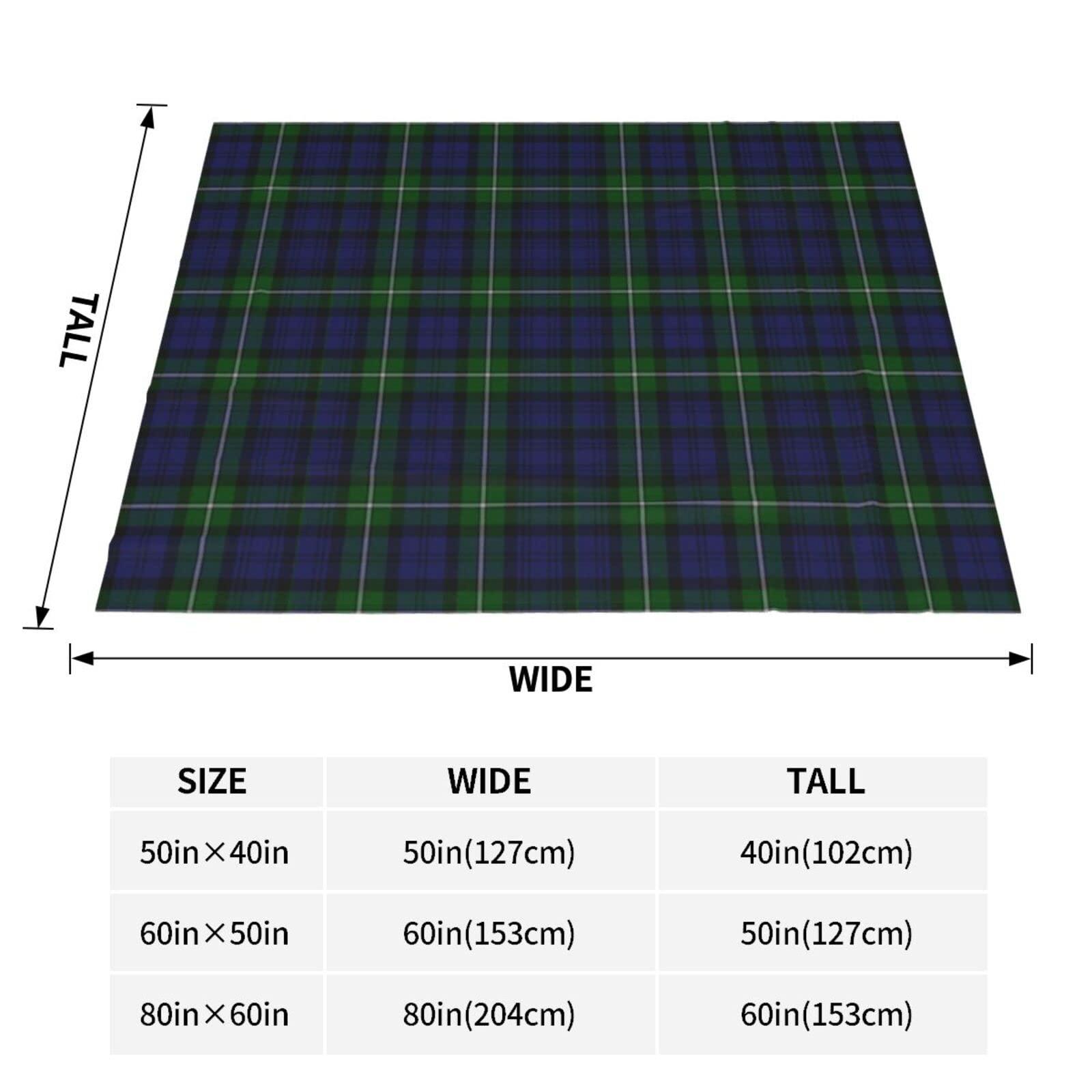 Yssammns Yssammns Air Conditioning Plush Blanket, Clan Forbes Tartan Plaid Fleece Blanket Sofa Plush Blanket Sofa Bed Blanket for All Seasons 80\"x60\"