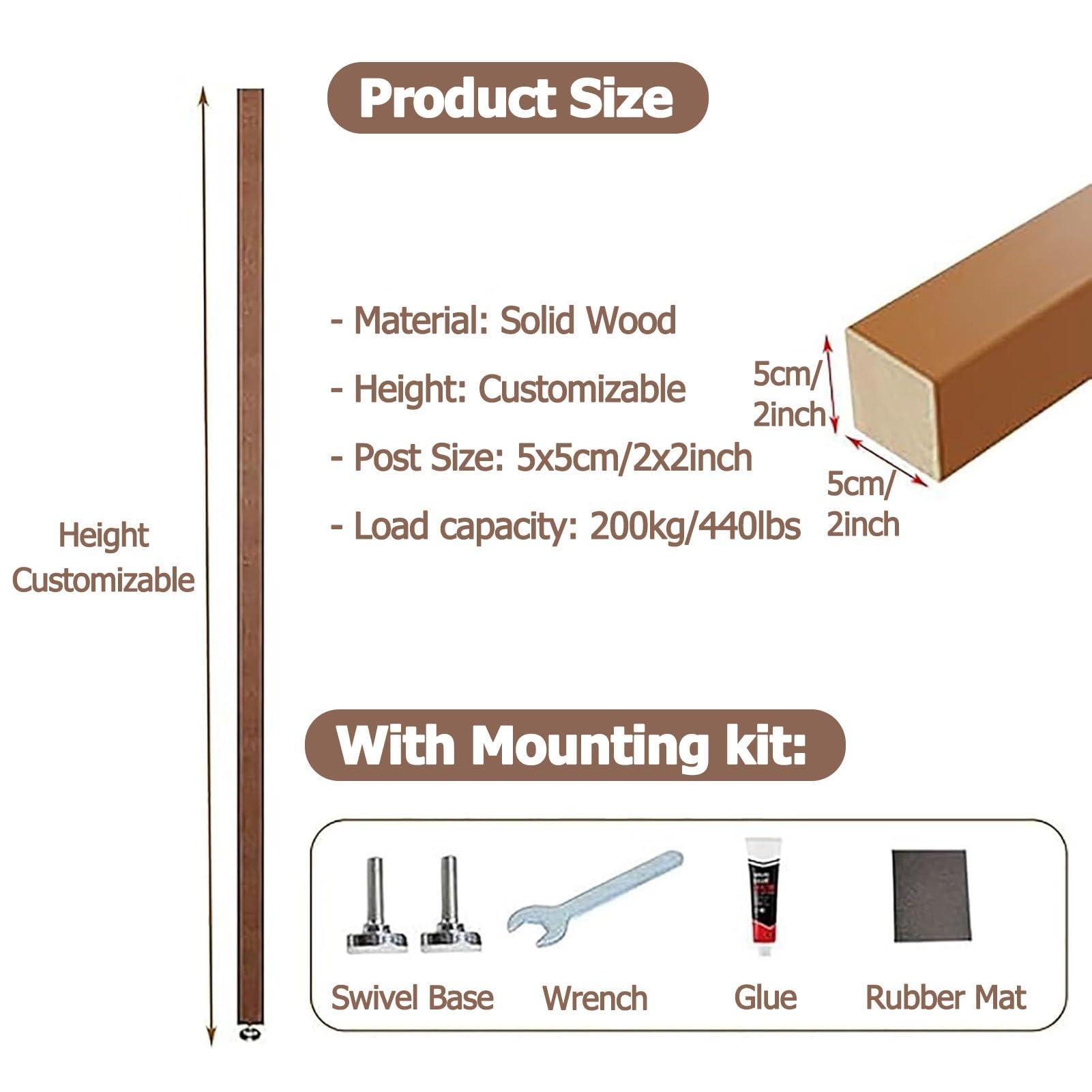 MObyat 8ft 7ft 6ft 5ft 4ft 3ft 2ft Tall Room Divider Column Black, Adjustable Height Wooden Frame Room Separator Fence/Freestanding Modern Wall Post Partition(3PCS,Height 90CM/35.4IN/2.95FT)