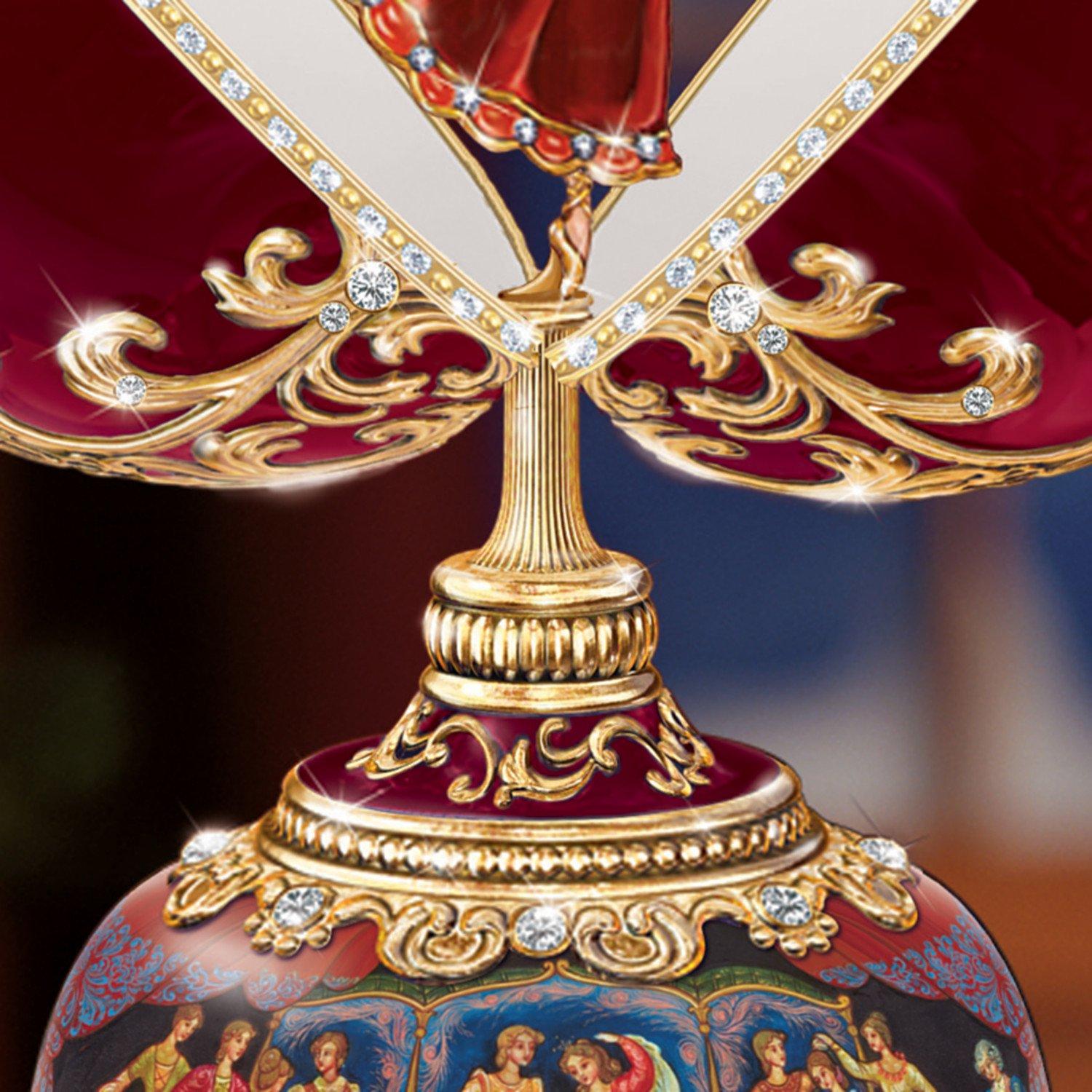 The Bradford Exchange The Nutcracker Musical Egg Christmas Decor Peter Carl Faberg-Style with More Than 100 Hand Set Simulated Gems 22k Gold Scroll Made of Heirloom Porcelain