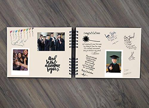 Personalize It Graduation Wood Guest Book MADE IN USA Rustic Grad Gifts Photo Album Party Supplies Decorations Instant Photo Guest Book Congratulation Class of (Burnt Cocoa - NOT CUSTOMIZED)