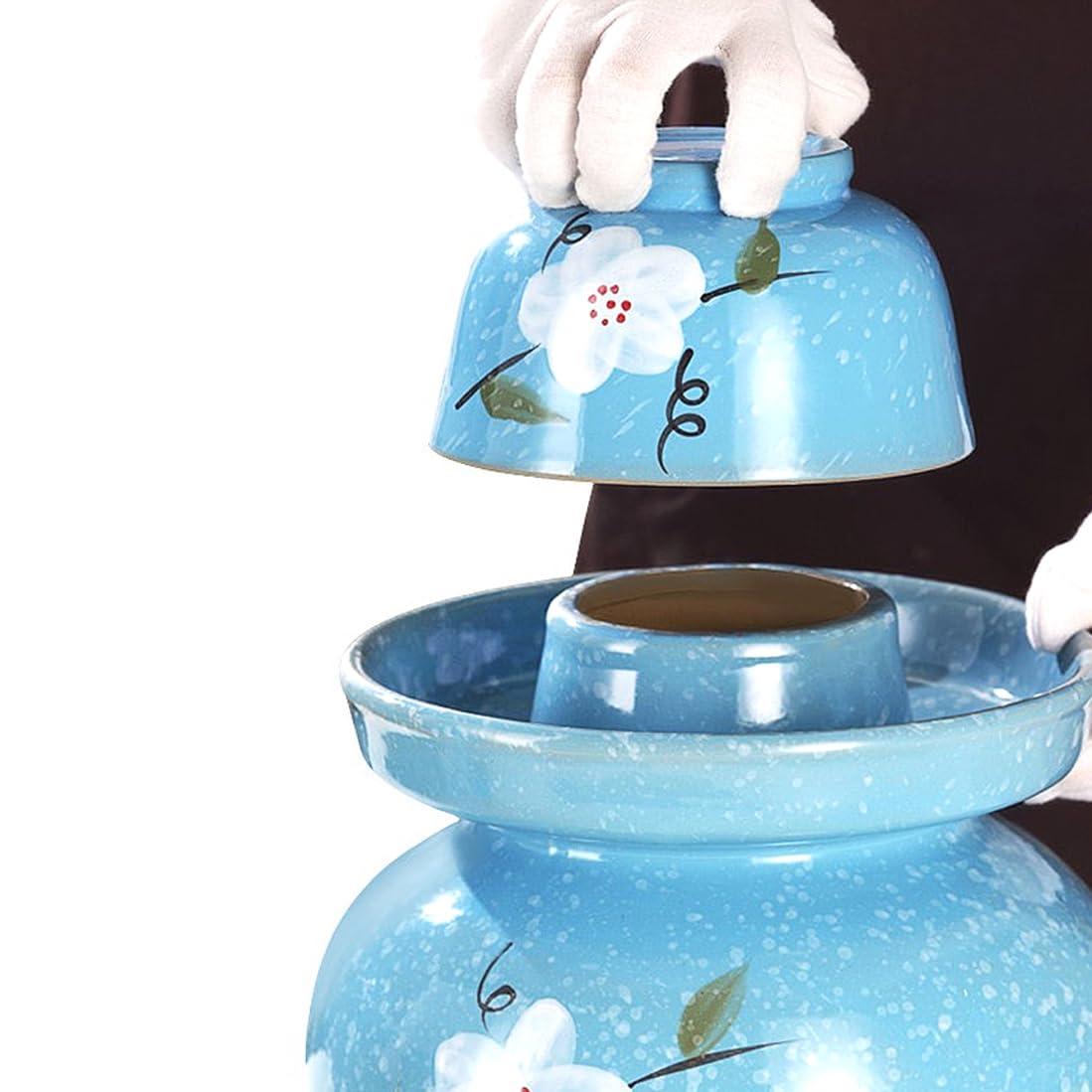 JAJKAFCL JAJKAFCL Large Traditional Chinese Porcelain Pickle Jar, Natural Ceramic Fermentation Crock Pickling Pot,Fermenting Jar with Water Seal Airlock Lid Stoneware Fermenter for Ki 8L (Size : 5L)