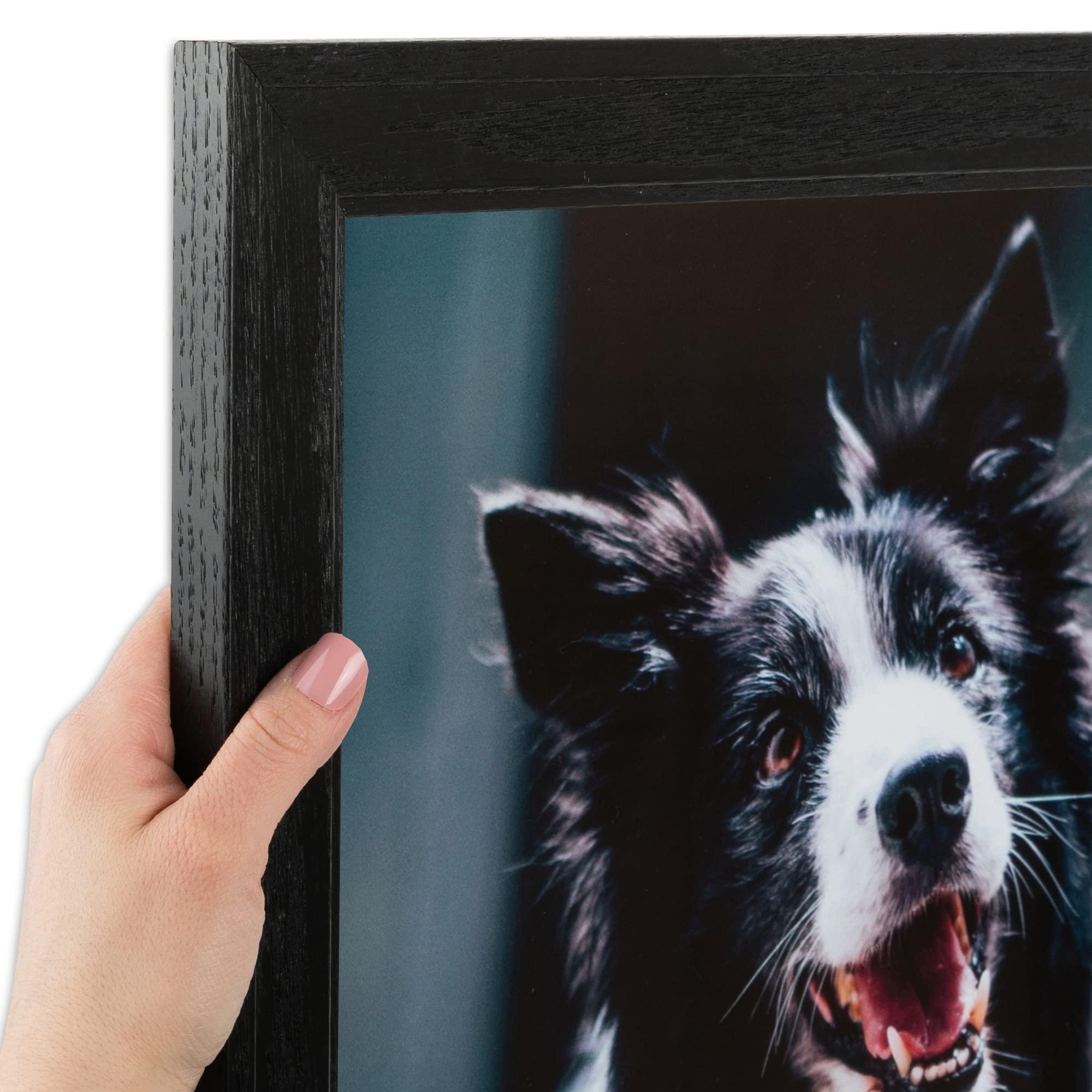 ArtToFrames ArtToFrames 28x28 Inch Black Picture Frame, This 1.50 Inch Custom Wood Poster Frame is Black, Great for Your Art or Photos - Comes with Economy Acrylic