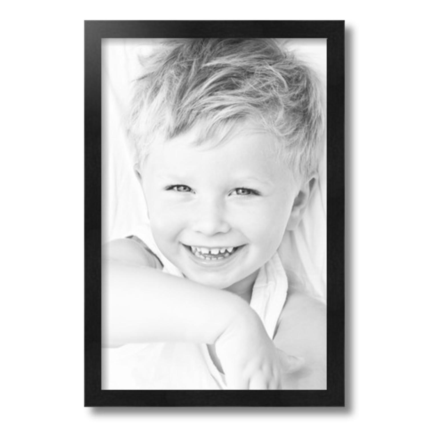 ArtToFrames ArtToFrames 13x20 Inch Black Picture Frame, This 1.00 Inch Custom Wood Poster Frame is Black - Comes with Regular Glass and Corrugated Backing (2WOM5141-13x20)