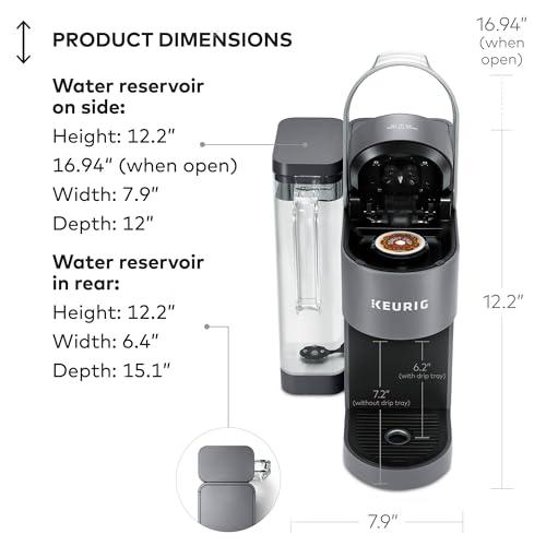Keurig Keurig K-Supreme Single Serve K-Cup Pod Coffee Maker, MultiStream Technology, 4 Brew Sizes, 66oz Dual-Position Removable Reservoir, Gray