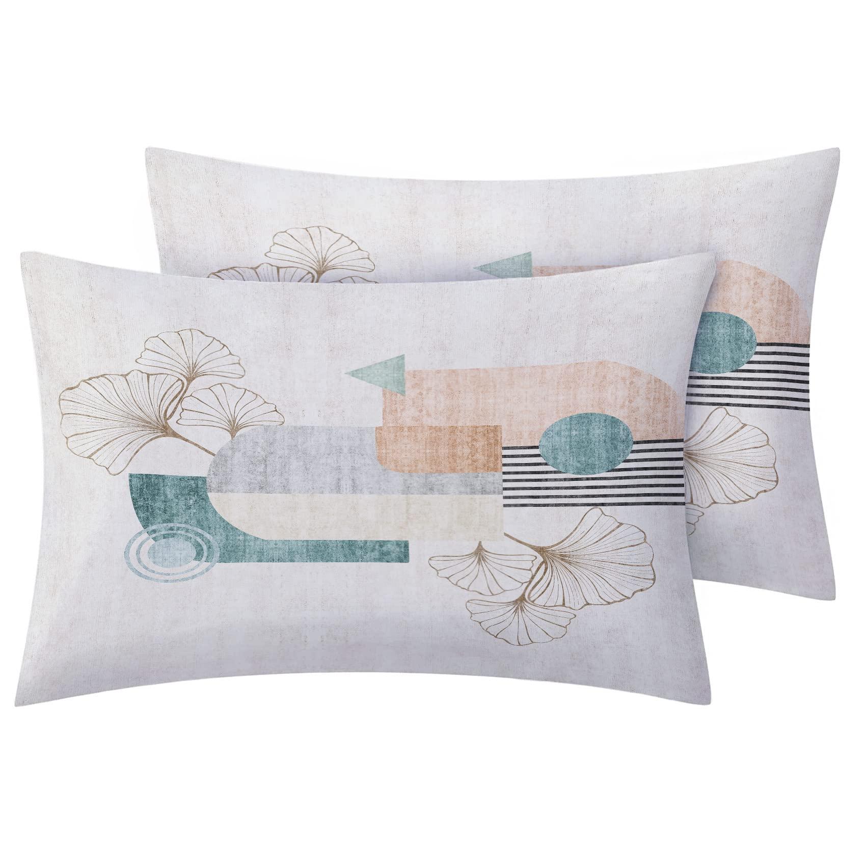 NIYAKA NIYAKA Leaf Sheets California King - 70s Bed Sheets Set Bedroom Decor - Geometric Bedding Sheets and Pillowcases - Soft, Deep Pocket, Wrinkle Free - Fitted, Flat Sheet, 2 Pillow Cases