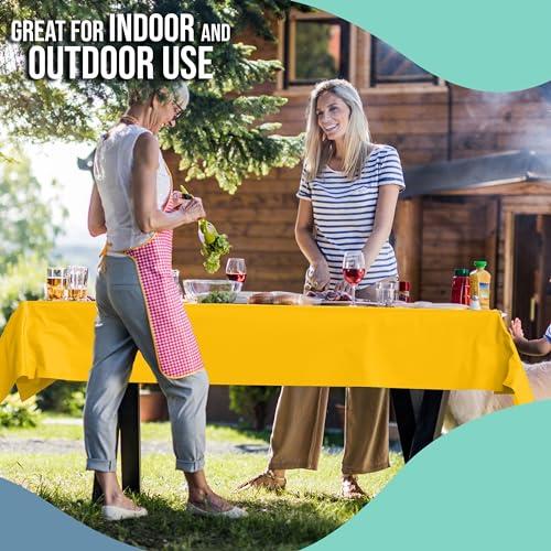 Exquisite Exquisite Yellow Plastic Table Cover Roll 40\" X 300\' Table Cloth Plastic Cover Roll - Premium Quality Banquet Rolls - Disposable Tablecloth Rolls - Table Cloth Rectangle Table Rolls