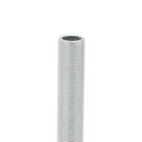 uxcell uxcell Lamp Pipe, M12 1mm Pitch Thread 100mm Length Hollow Lamps Repair Part Hardware for Lamp Lights, Zinc Alloy Silver Tone