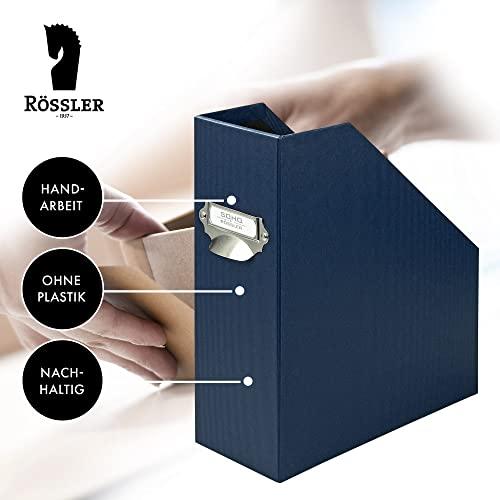 Rssler Papier Rssler SOHO 115mm A4 Magazine Box with Handle and Index Holder - Navy Blue