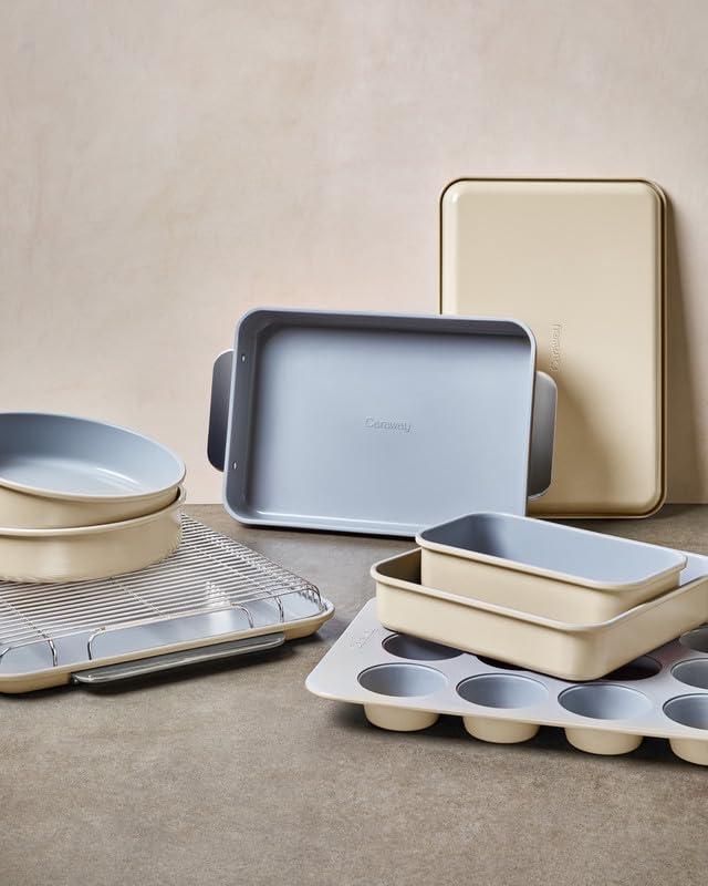 Caraway Caraway Non-Stick Ceramic Baking Sheet - Naturally Slick Ceramic Coating - Non-Toxic, PTFE & PFOA Free - Perfect for Baking, Roasting, and More - Large (18\" x 13\") - Sage