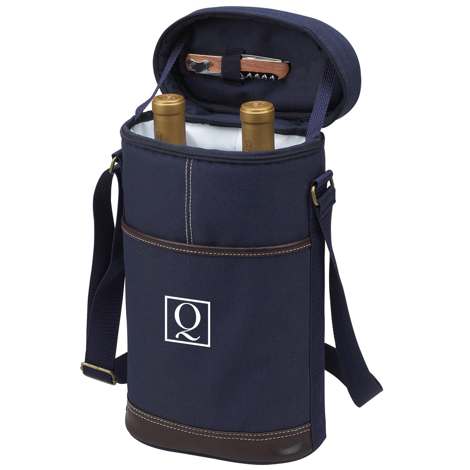 Picnic at Ascot Picnic at Ascot Personalized Monogrammed Insulated 2 Bottle Travel Wine Tote with Corkscrew & Shoulder Strap -Designed & Assembled in The USA