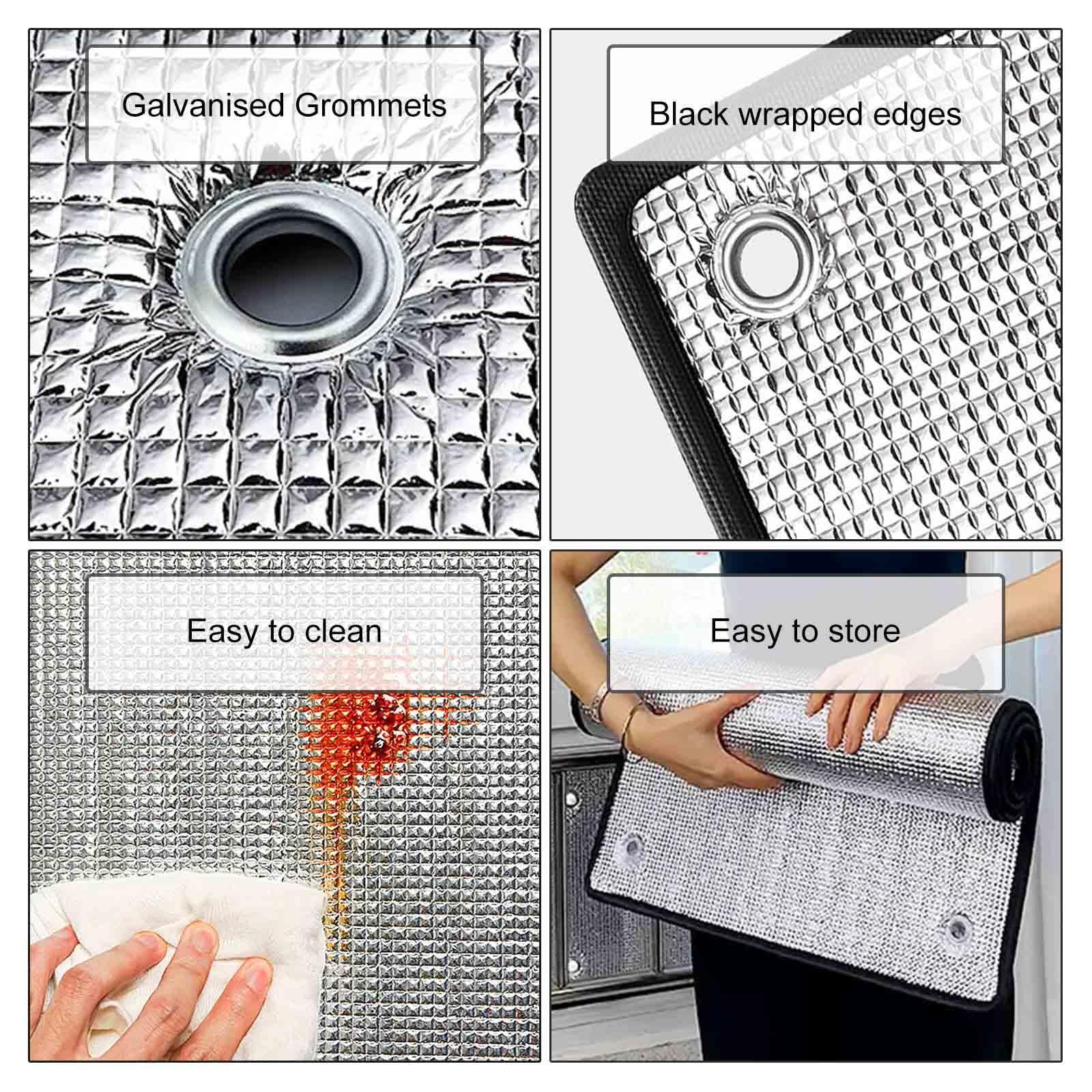 Pxzybd Window Film Privacy Sun Blocker,8mm Aluminium Foil Thermal Insulation Film Heat Control Shield,Sun Room Reflective Window Tinting Film,Blackout Window Sticker Glass Film,WH-30 * 80cm(12 * 31in)