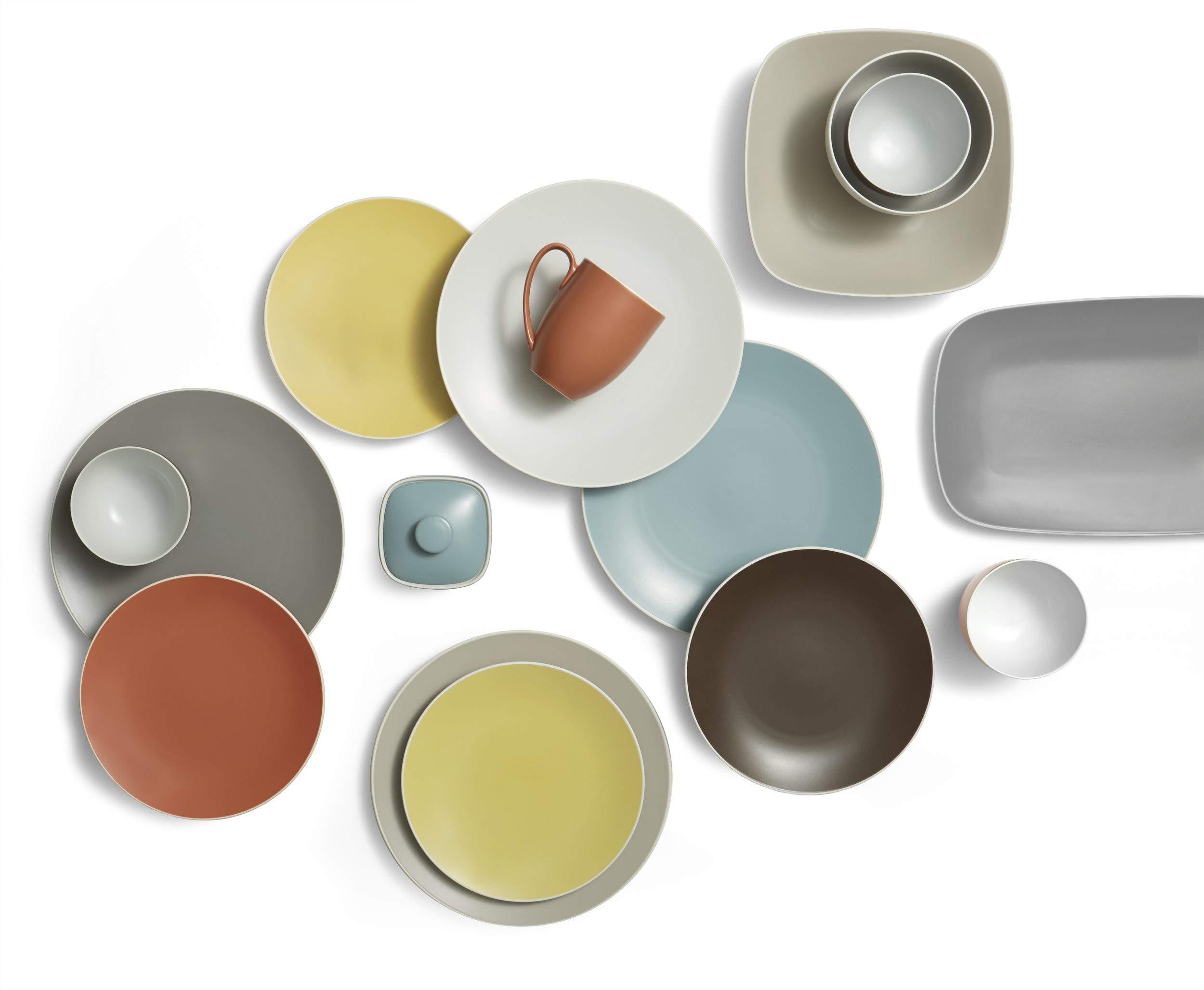 nambe Nambe - POP Collection - Chalk Colored Place Setting - 4 Piece Set Includes Dinner Plate, Salad Plate, Soup Bowl, and Mug - Designed by Robin Levien