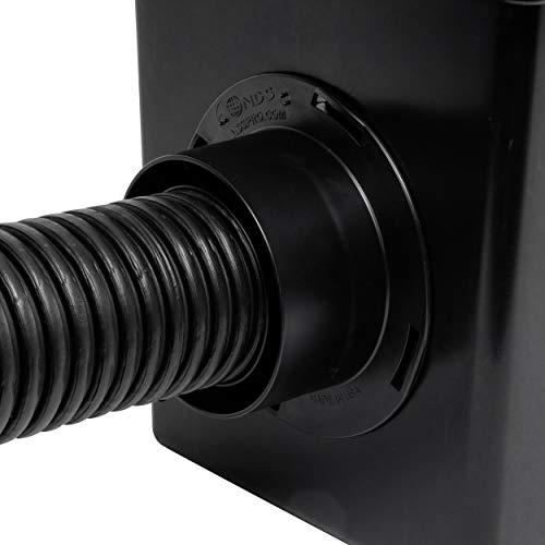 NDS NDS Square Catch Basin Drain Kit with 2-Opening Catch Basin, Black Plastic Grate, 2 Outlet Adapters, & 1 Outlet Plug, 12 in.