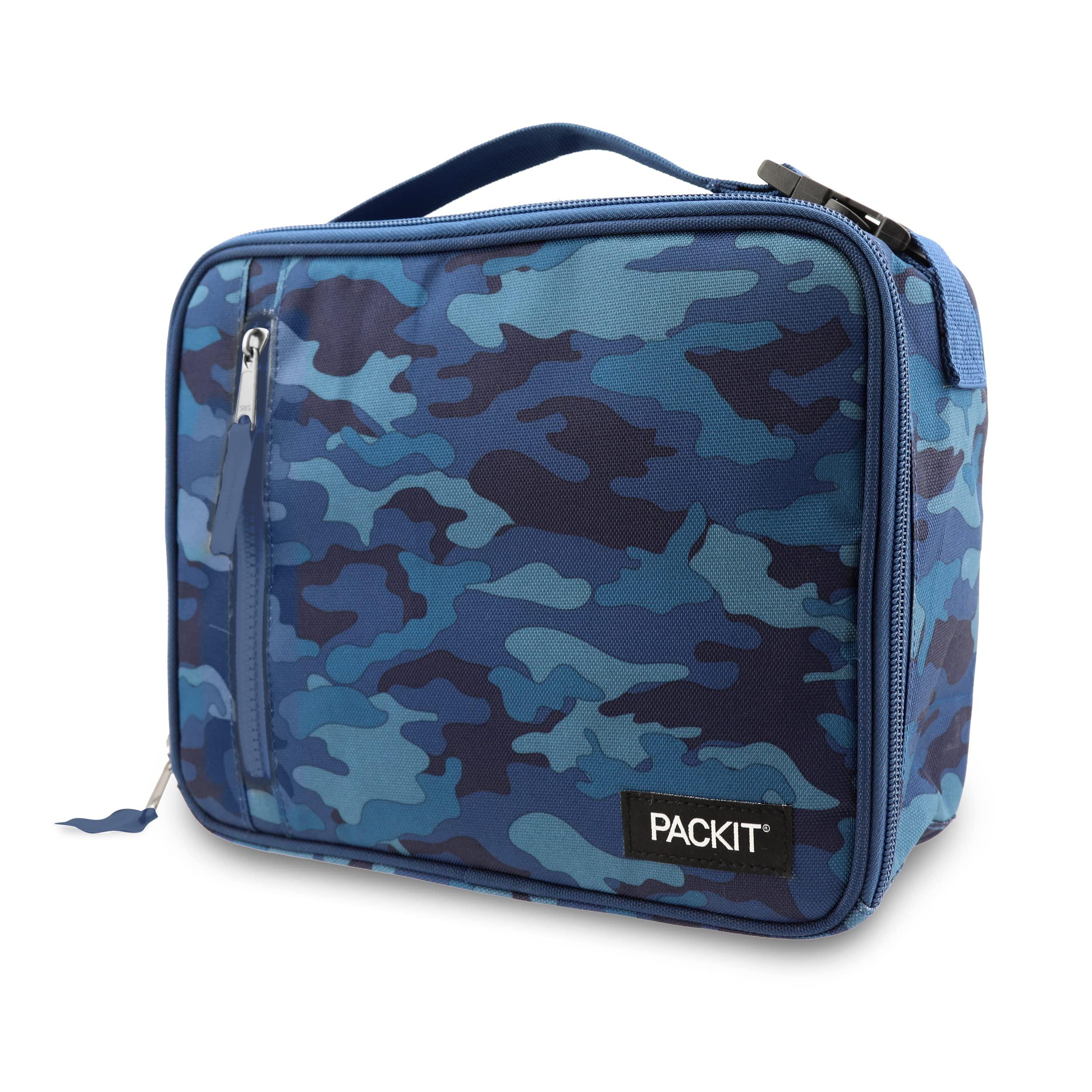 PackIt PackIt Freezable Classic Lunch Box, Blue Camo, Built with EcoFreeze Technology, Collapsible, Reusable, Zip Closure With Zip Front Pocket and Buckle Handle, Designed for Lunches