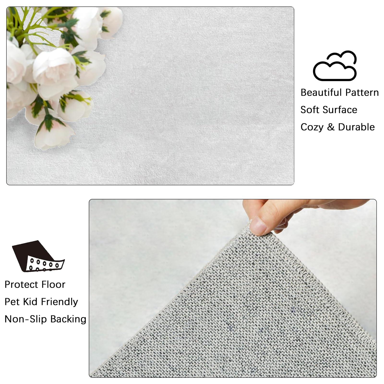 ILMIRA ILMIRA Gray Washable Runner Rug 2x6 Solid Rug Runners for Hallways 6 Feet Non Slip Kitchen Runner Rug Ultra-Thin Bathroom Runner Rugs Modern Neutral Carpet Runner for Laundry Bedside, Grey